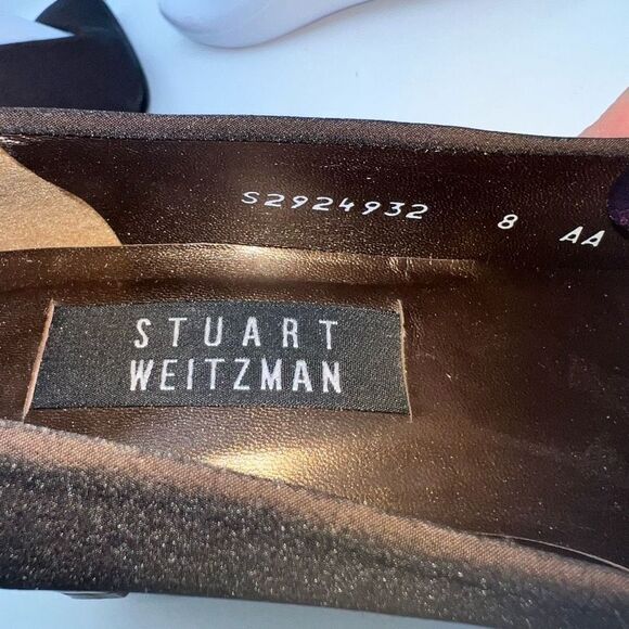 Stuart Weitzman Pumps Brown Fabric,  Block Heel, Women’s Sz 8AA - Picture 7 of 12